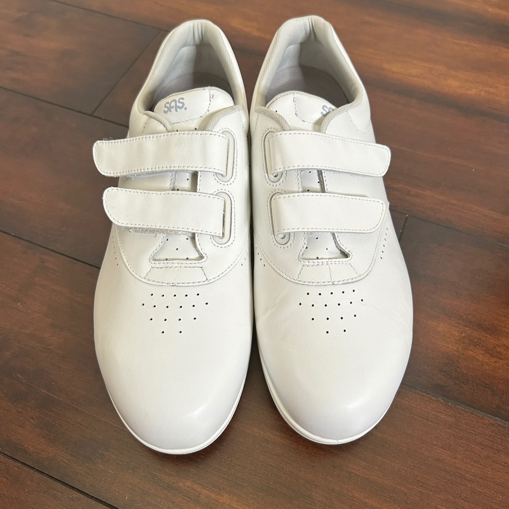 SAS Me Too Adjustable Comfort Leather Shoe size 11 WW White NWOB $198